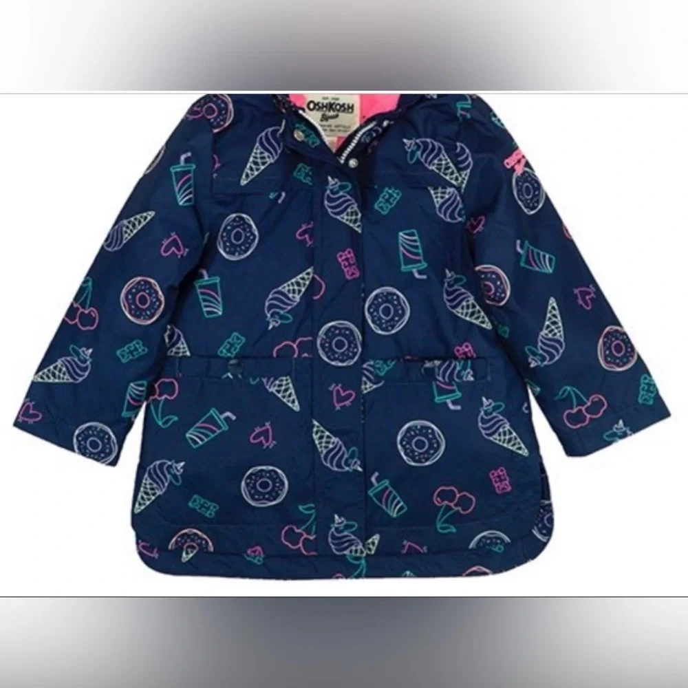 Navy Ice Cream & Donut Rain Jacket - Infant & Girls OshKosh B'gosh size 18M